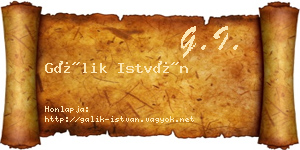 Gálik István névjegykártya